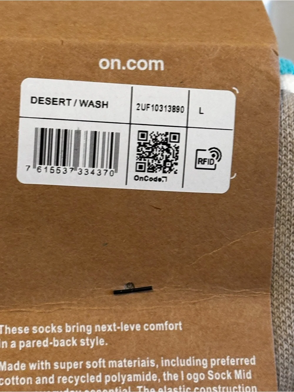 3-pack On Running Logo Crew Socks - size L